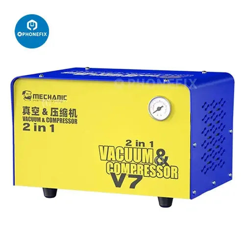PhoneFix Mechanic iMark XR laminating and debubbling machine with compressor for screen refurbishing, 110V, professional-grade.