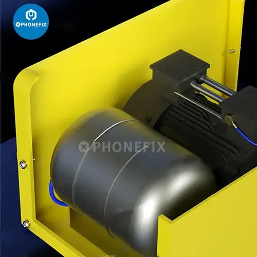 PhoneFix Mechanic iMark XR laminating and debubbling machine with compressor for screen refurbishing and repair.
