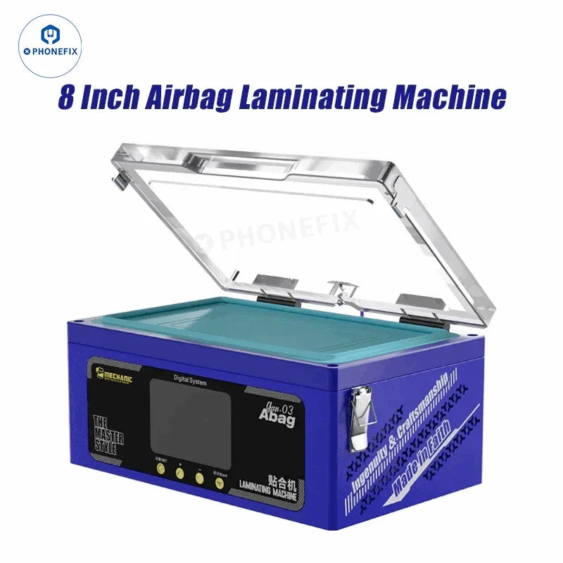 Máquina laminadora PhoneFix MECHANIC Gan-03 Abag para pantallas planas y de borde de 8 pulgadas, utilizada para la restauración de pantallas.