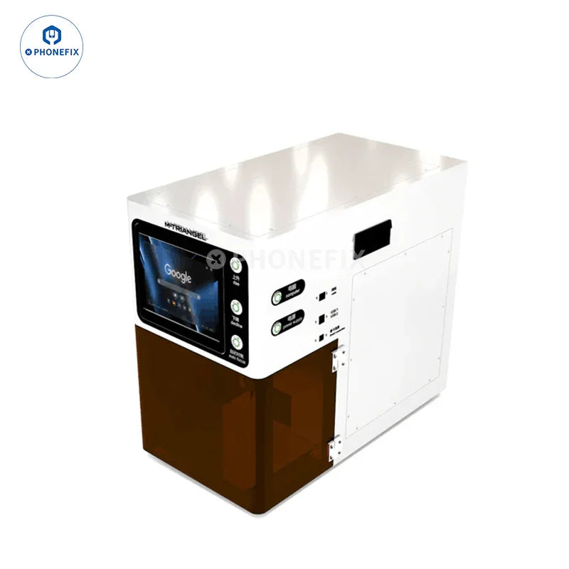 Máquina láser UV Phonefix para la separación de pantallas de teléfonos y la eliminación del cristal trasero, utilizada en procesos de reacondicionamiento de pantallas.