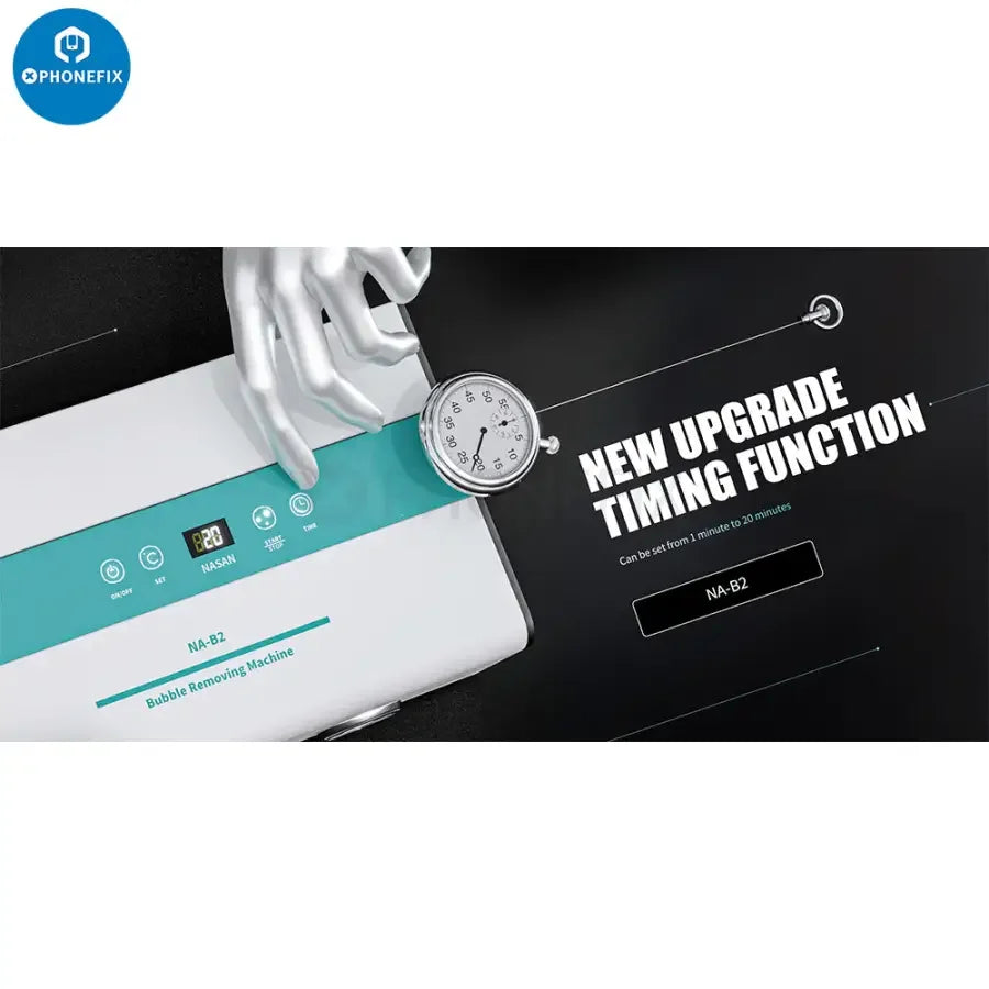 PhoneFix NASAN NA-B2+ Air Bubble Remover for 7-inch screen, used in screen refurbishing and defoaming process.