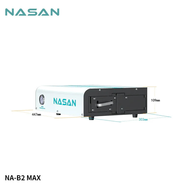 PhoneFix NASAN NA-B2+ air bubble remover for 7-inch screens, used in screen refurbishing machines for defoaming and cleaning.