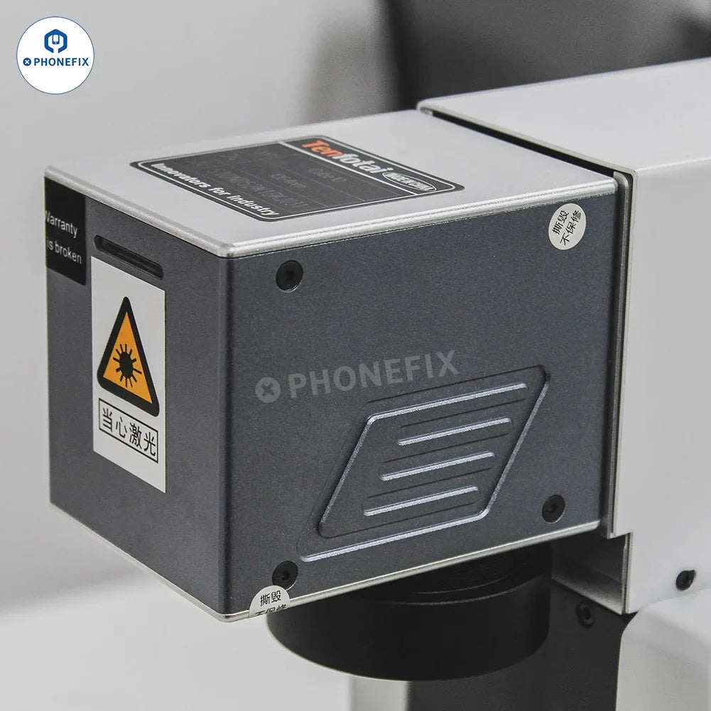 PhoneFix NASAN NA-LS1/LS2 phone back glass laser separator machine for screen refurbishing, shown in a professional workshop setting.