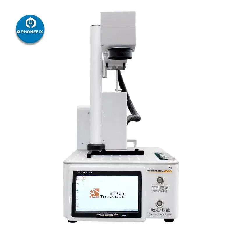 PhoneFix M-TRIANGEL laser screen refurishing machine with auto-focus for LCD glass separating, used for phone display repairs.
