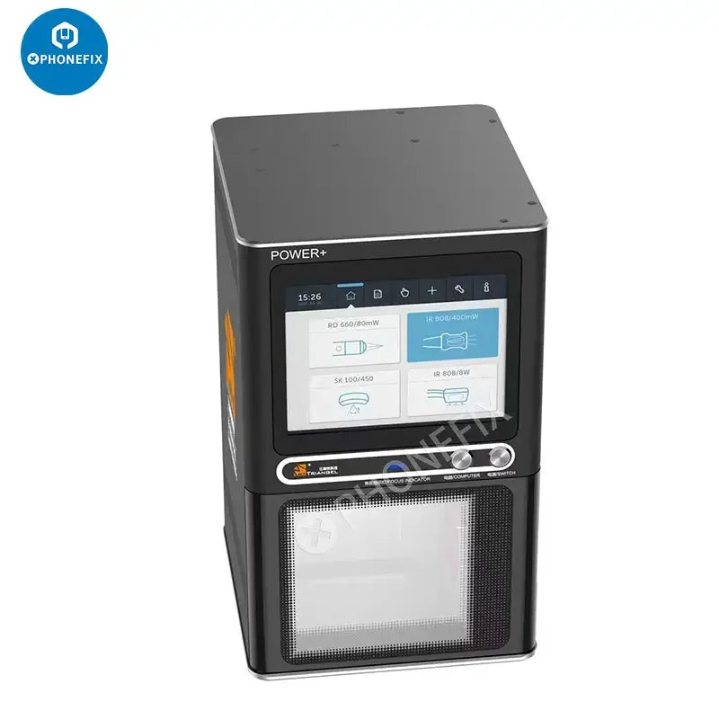 PhoneFix M-Triangel PG Pro Plus laser screen refurbishing machine with 8W and 20W laser for back glass removal.