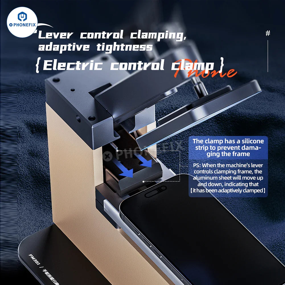 PhoneFix QianLi PM86 PM361 screen frame and back cover separator machine for phone screen refurbishing and repair.