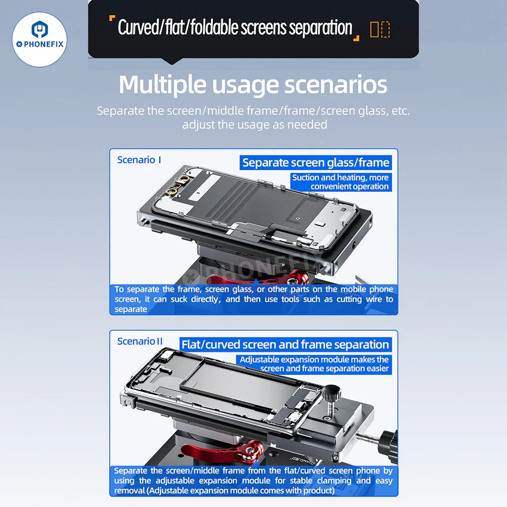 PhoneFix QianLi PM86 PM361 screen frame back cover separator for phone screen refurbishing machine, used for separating phone back covers.