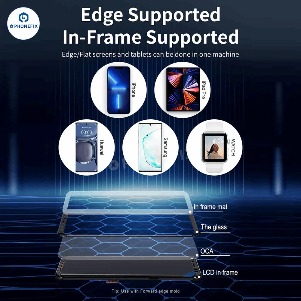 PhoneFix RMB-5MAX Plus 16-inch edge screen laminator and bubble remover for phone screen refurbishing, 110V machine.