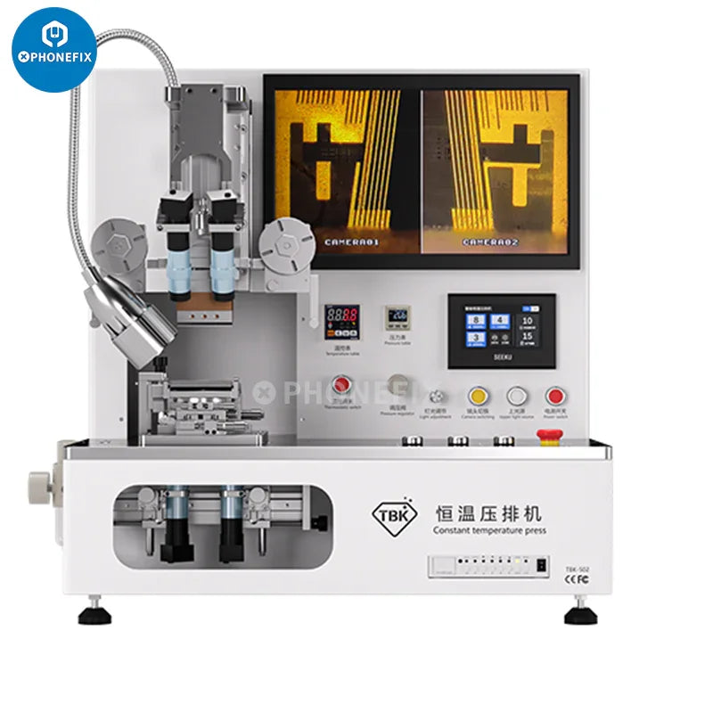 PhoneFix TBK COF COP screen flex cable press repair bonding machine for refurbishing smartphone screens.