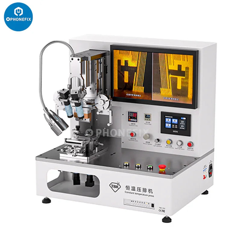 PhoneFix TBK COF COP screen flex cable press repair bonding machine for refurbishing smartphone screens.