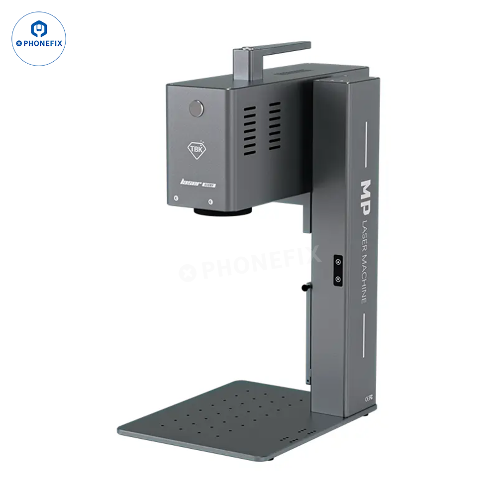 TBK-958MP PhoneFIX automatic focus laser screen back glass remover machine in operation, used for refurbishing smartphone screens.