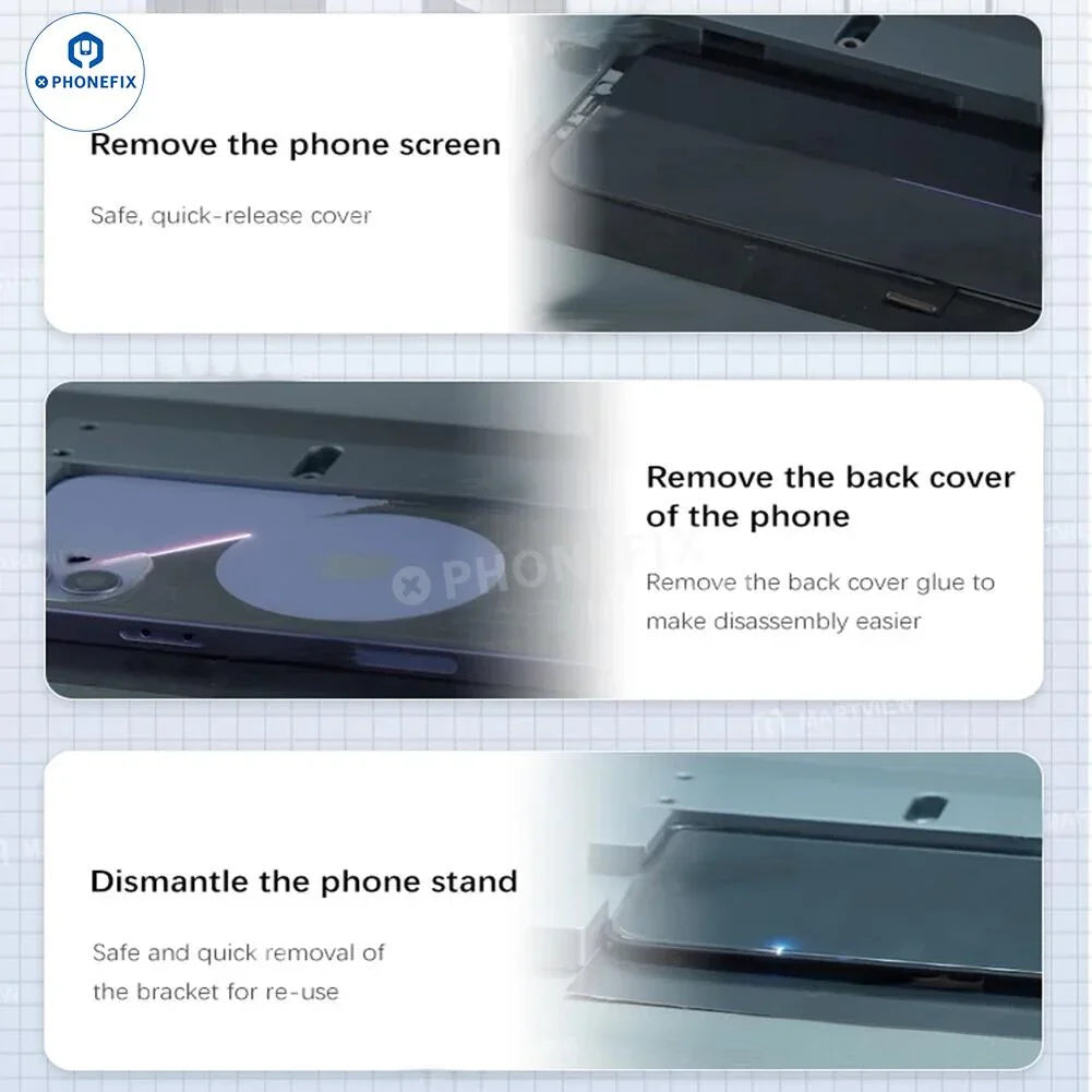 PhoneFix TBK 958ZP UV Laser Machine for phone screen and back glass removal, professional screen refurbishing equipment.