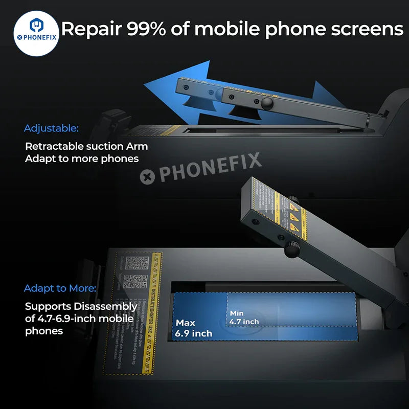 PHONEFIX XwitZeal CP1 auto phone screen separator removal machine used for screen refurbishing and repair.