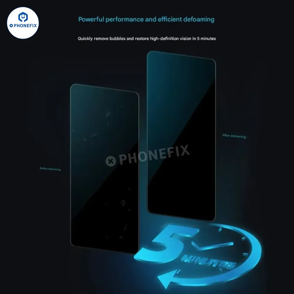 PHONEFIX YCS Laminating Bubble Removal Phone Screen Refurbishment Machine used for cleaning and restoring smartphone screens.