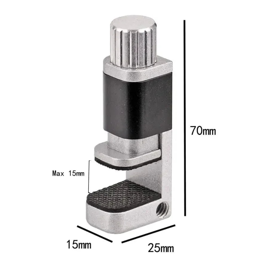 Pince rotative en métal pour la réparation d'écrans de téléphone, marque PHONEFIX, utilisée pour fixer les écrans pendant la réparation grâce à une fixation réglable.