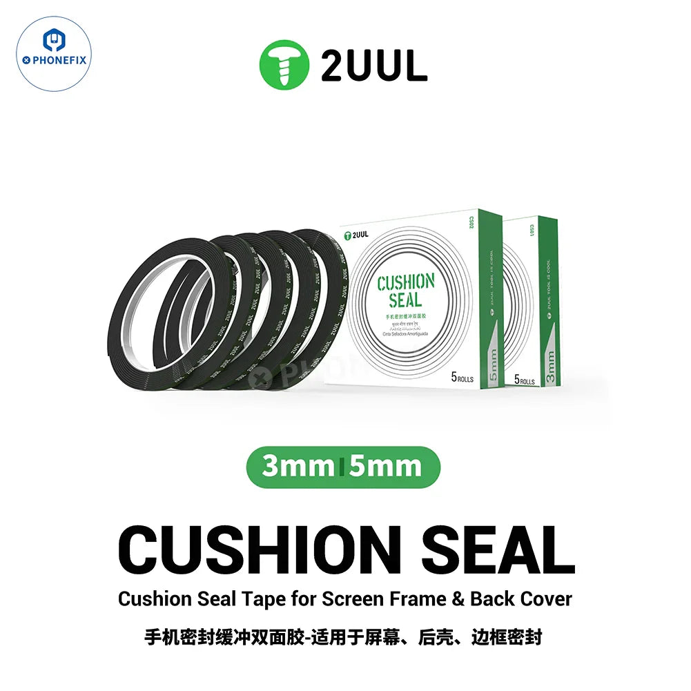PHONEFIX 2UUL Cushion Sealing Tape for mobile screen, back cover, and frame repair, flexible adhesive for device assembly.