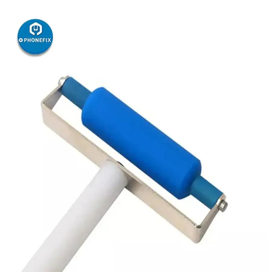 Silicone OCA film roller wheel for Samsung Edge LCD screen repair, PhoneFix brand, used as a screen repair tool.