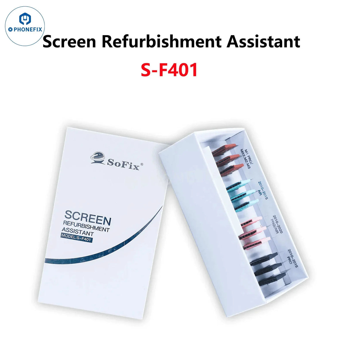PHONEFIX SoFix S-F401 MacBook LCD screen removal tool for screen repair and refurbishment.