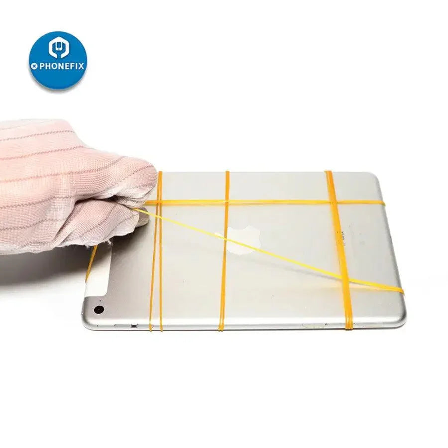 Set of 10 elastic rubber band rings from PHONEFIX for phone LCD screen repair, used to fasten and secure screens during repair.