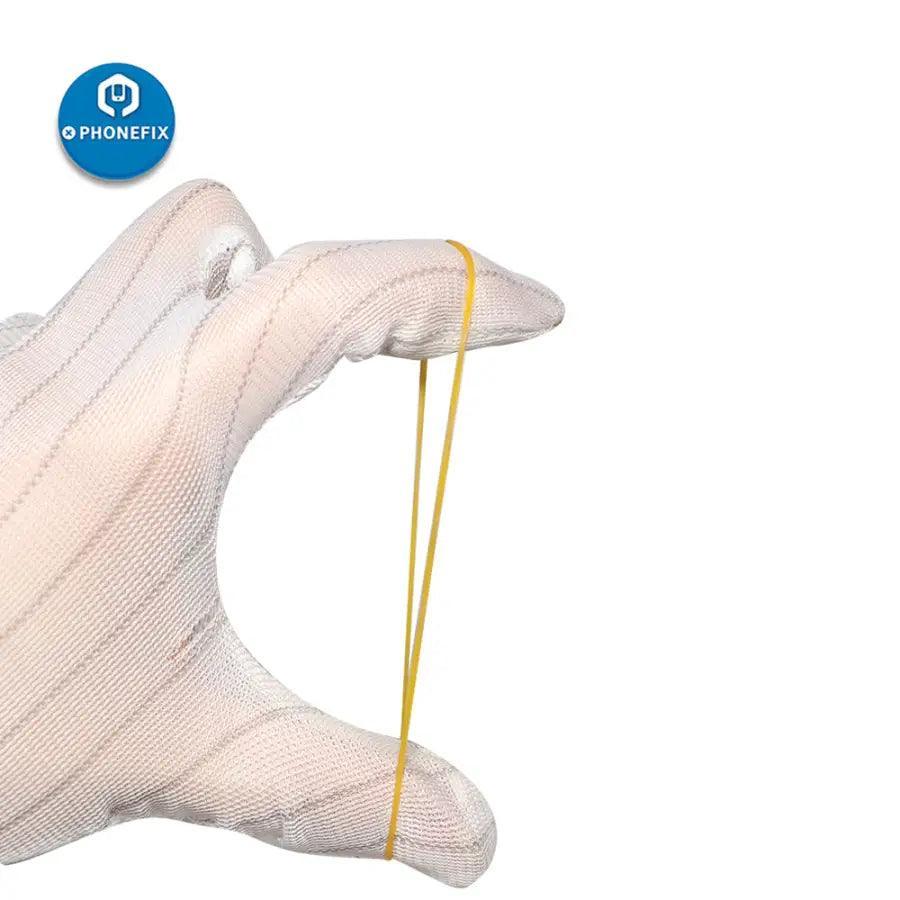 Set of 10 PHONEFIX elastic rubber band rings for phone LCD screen repair, used to secure screens during repair processes.