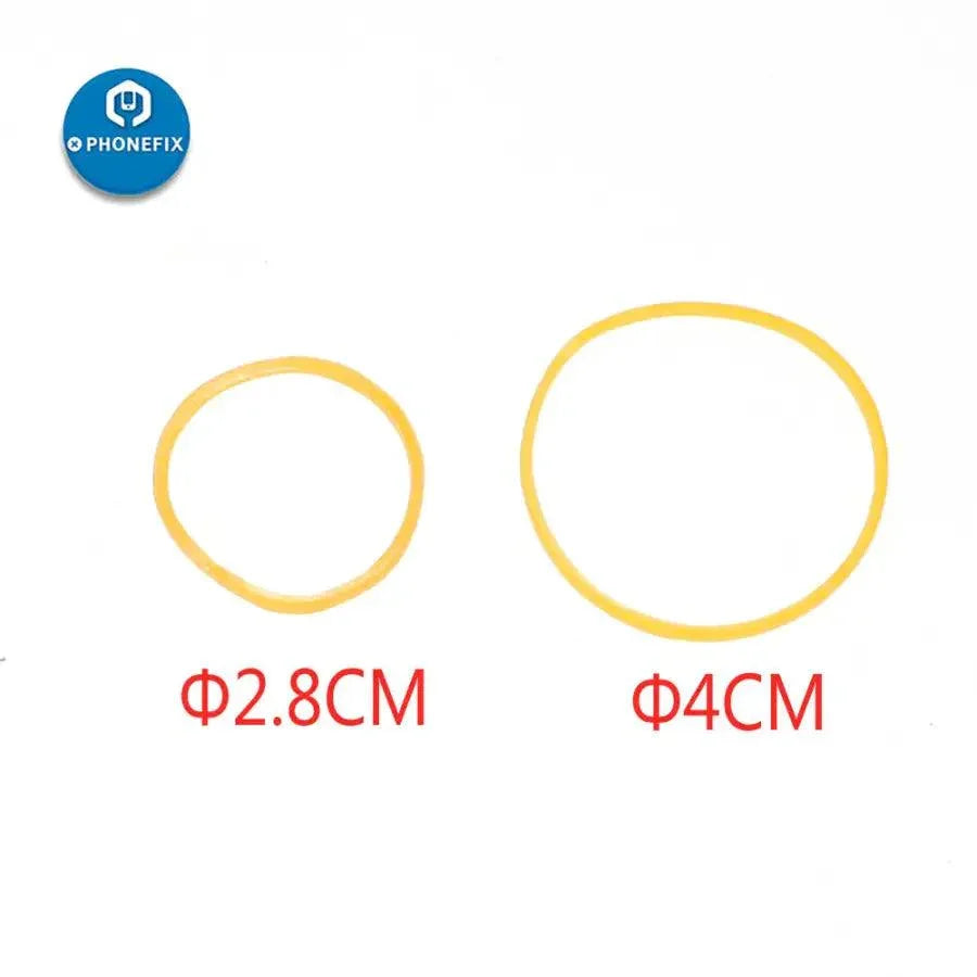 Set of 10 elastic rubber band rings for phone LCD screen repair, PHONEFIX screen repair tools for secure fastening during repairs.