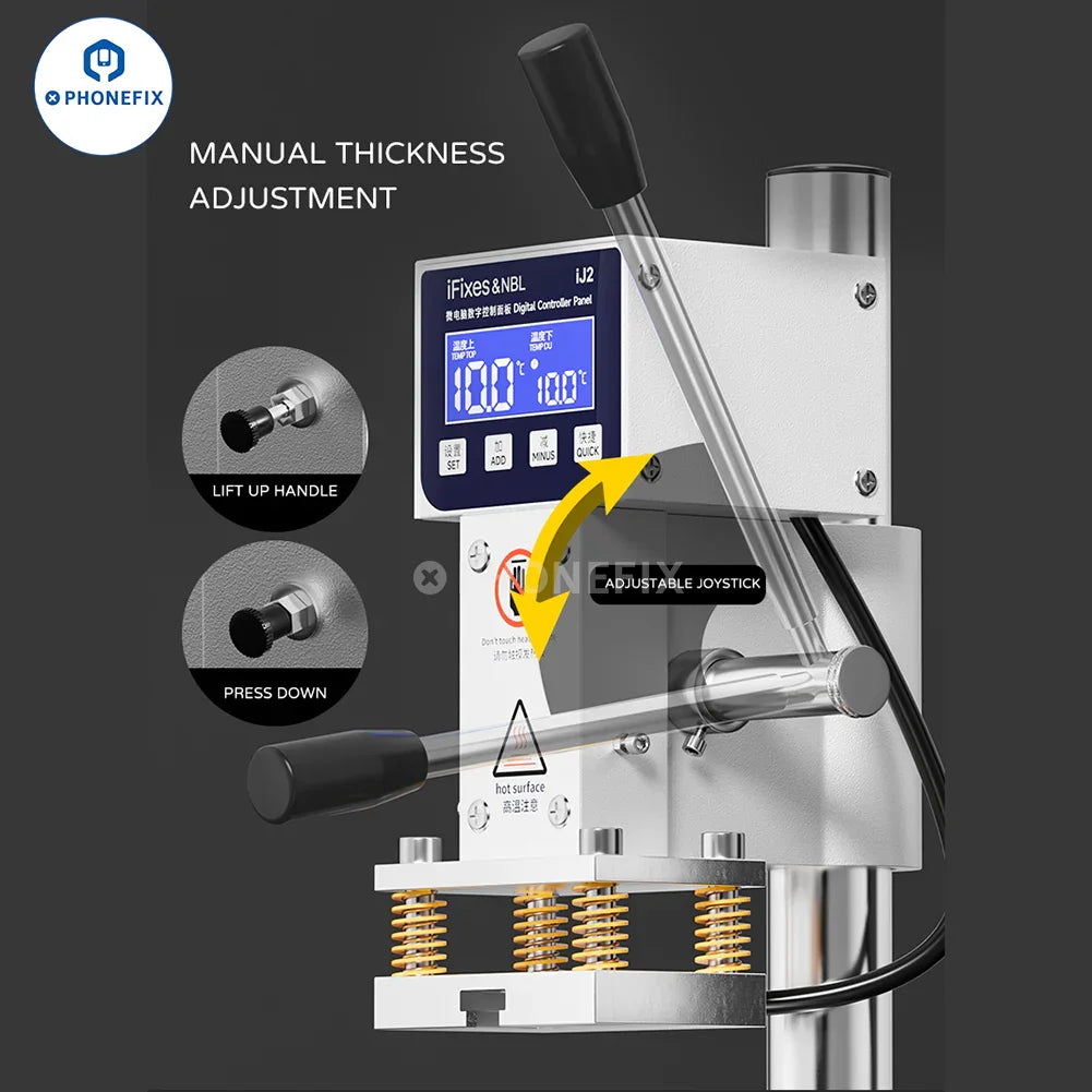 iFixes iJ2 multi-purpose dual preheating holding pressure machine for screen repair tools, used for precise device repairs