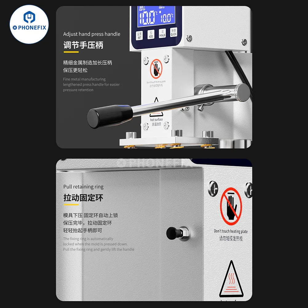 iFixes iJ2 multi-purpose dual preheating holding pressure machine for screen repair, used for precise device repair tasks