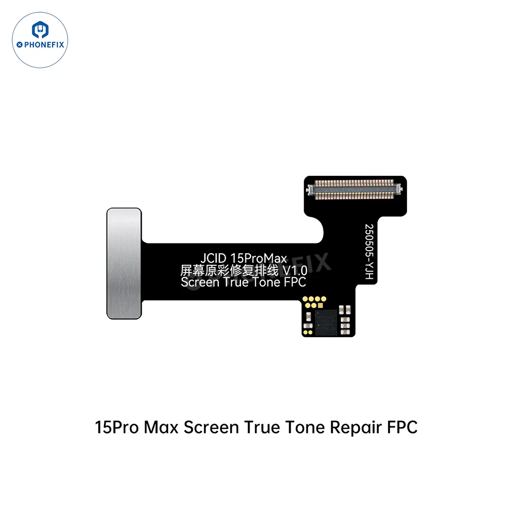PHONEFIX JCID iPhone 12-16 Pro Max True Tone screen repair FPC cable for iPhone screen replacement, showing the flexible connector cable.