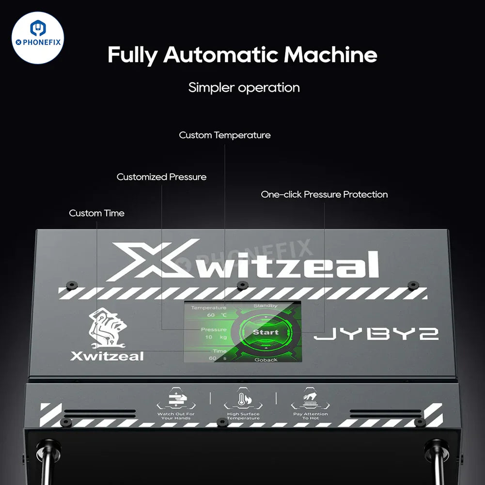 PHONEFIX Xwitzeal JYBY2 mobile phone auto heating pressure holding machine used for screen repair tools.