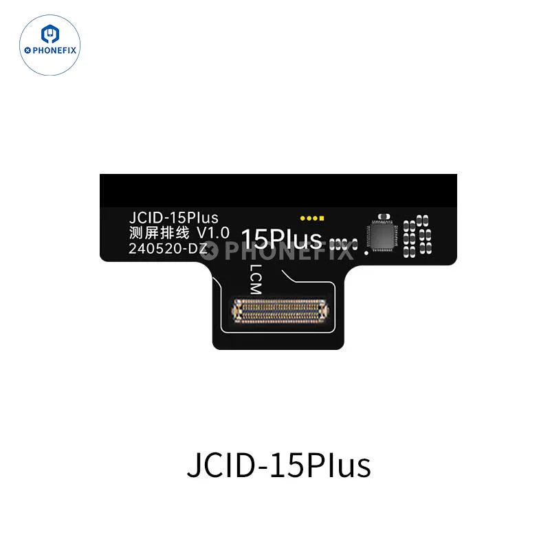 PHONEFIX JCID MV01 screen testing module for iPhone, Samsung, and Android phones used in screen repair tools.