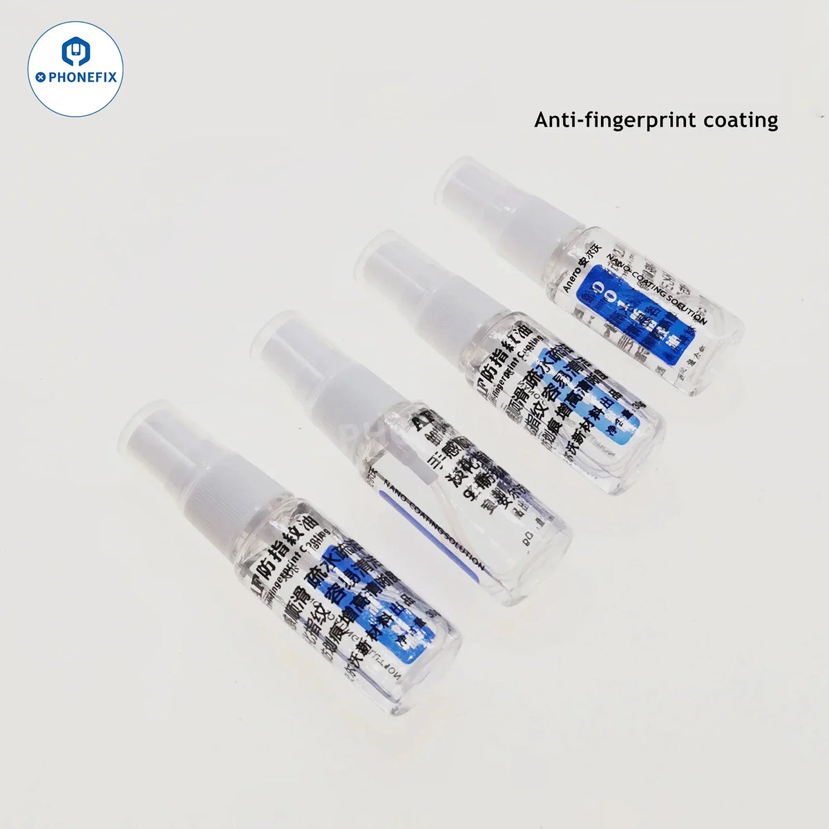 PhoneFix LCD screen scratch repair tools set, including polishing accessories for cleaning and restoring damaged smartphone screens.
