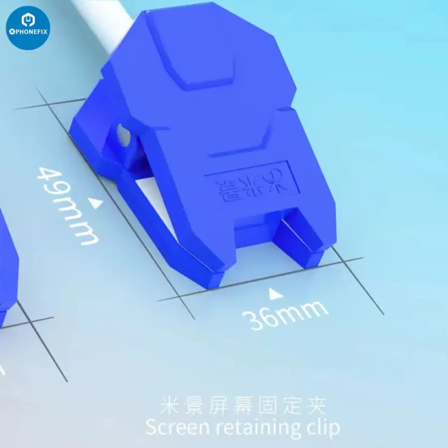 Flexible LCD holder clip from PHONEFIX for Mijing PM-11 screen repair, securely fastens flexible screens during repairs.