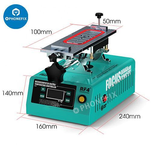 PHONEFIX RF4 360° rotating vacuum LCD screen separator machine for phone repair, with adjustable rotation and vacuum suction.