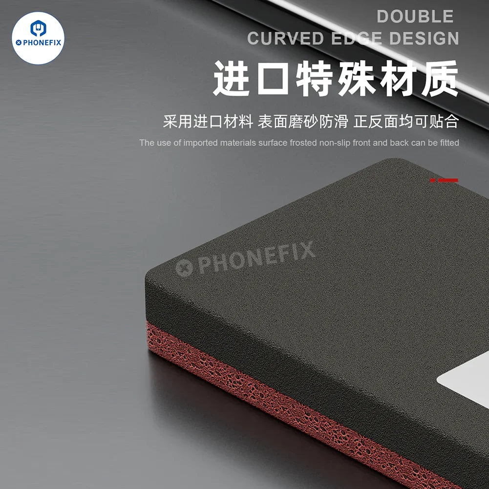 PHONEFIX curved screen bonding pad for phone edge LCD fitting, flexible sponge mat for screen repair tools.