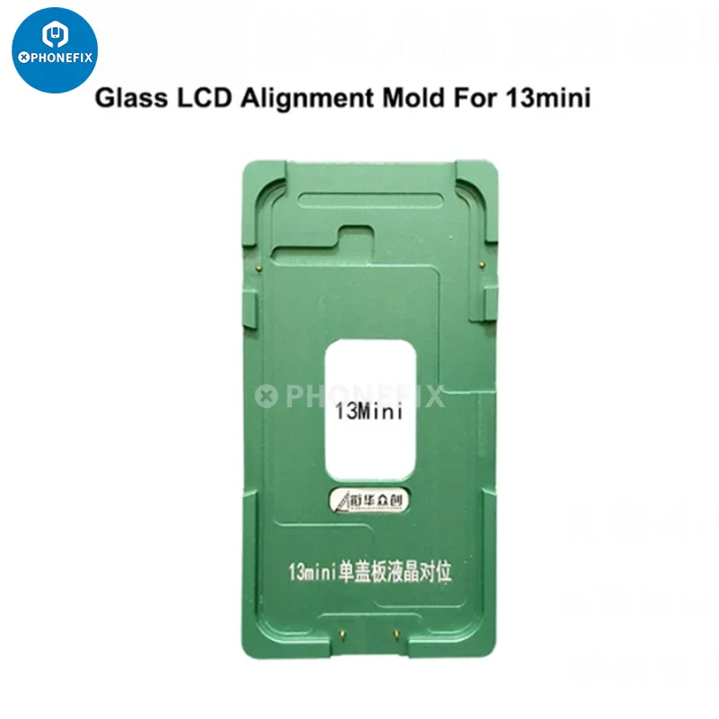 Aluminium alloy LCD screen laminating positioning mould for iPhone, used in screen repair by PHONEFIX.