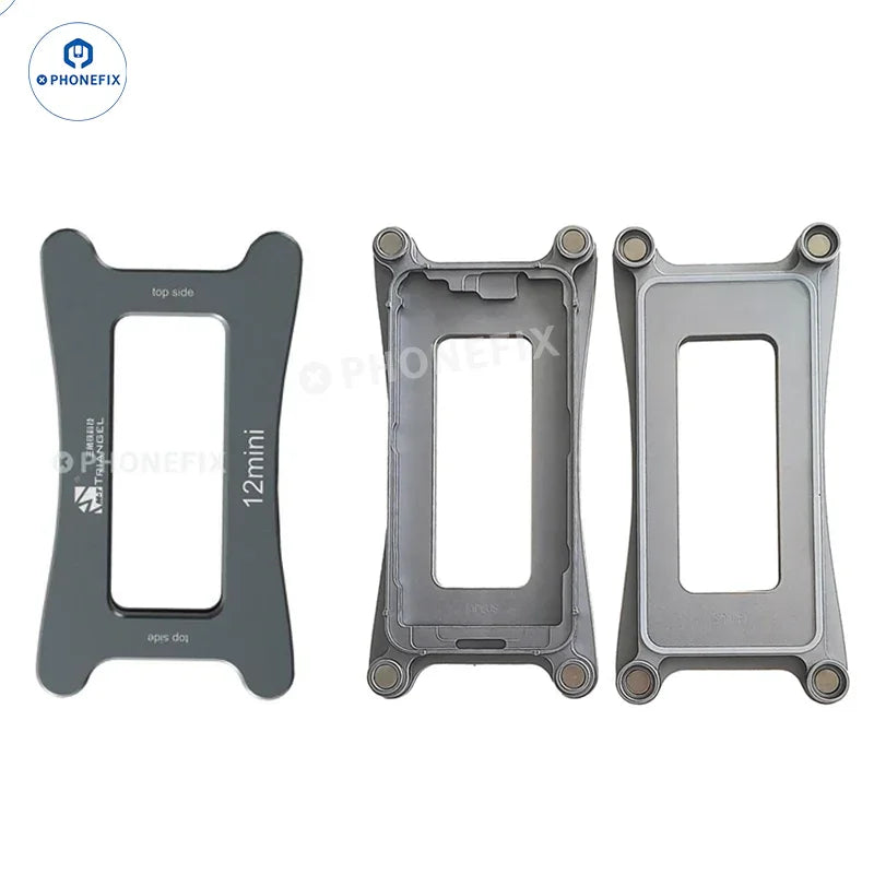 PhoneFix LCD frame pressure holding mold for iPhone X to 15 Pro Max screen repair tools, used for securing screens during repair.