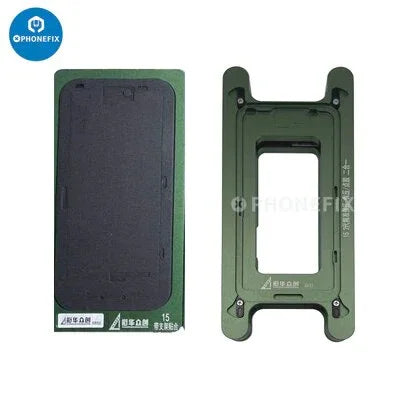 Phonefix LCD frame pressure holding mold for iPhone X to 15 Pro Max, used in screen repair to hold the display securely.