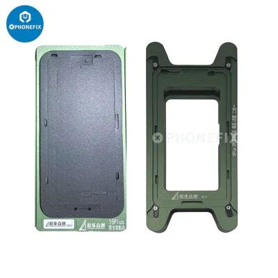 PhoneFix LCD frame pressure holding mold for iPhone X to 15 Pro Max screen repair tools, supports precise screen assembly.