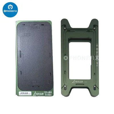 PhoneFix LCD frame pressure holding mold for iPhone X to 15 Pro Max screen repair, aligns and secures LCD during repair.