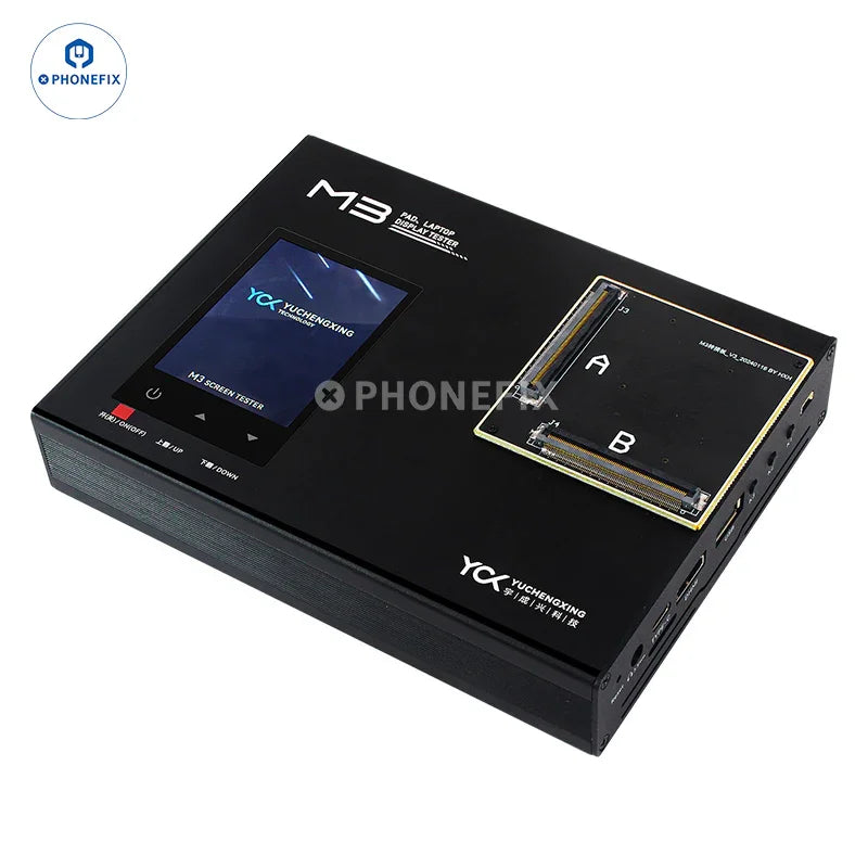 PHONEFIX M3 iPad screen repair tool for testing 3D Touch, display, video playback, and picture quality on tablet screens.