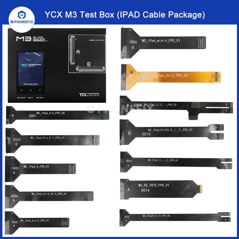 PHONEFIX M3 iPad screen repair tool for testing 3D Touch, display, picture, and video playback on iPads.