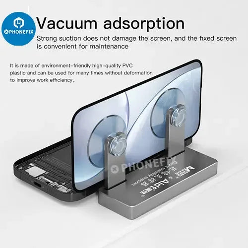 Set of four PHONEFIX screen tools for stability support, battery, motherboard repair, and removal in electronics repair.