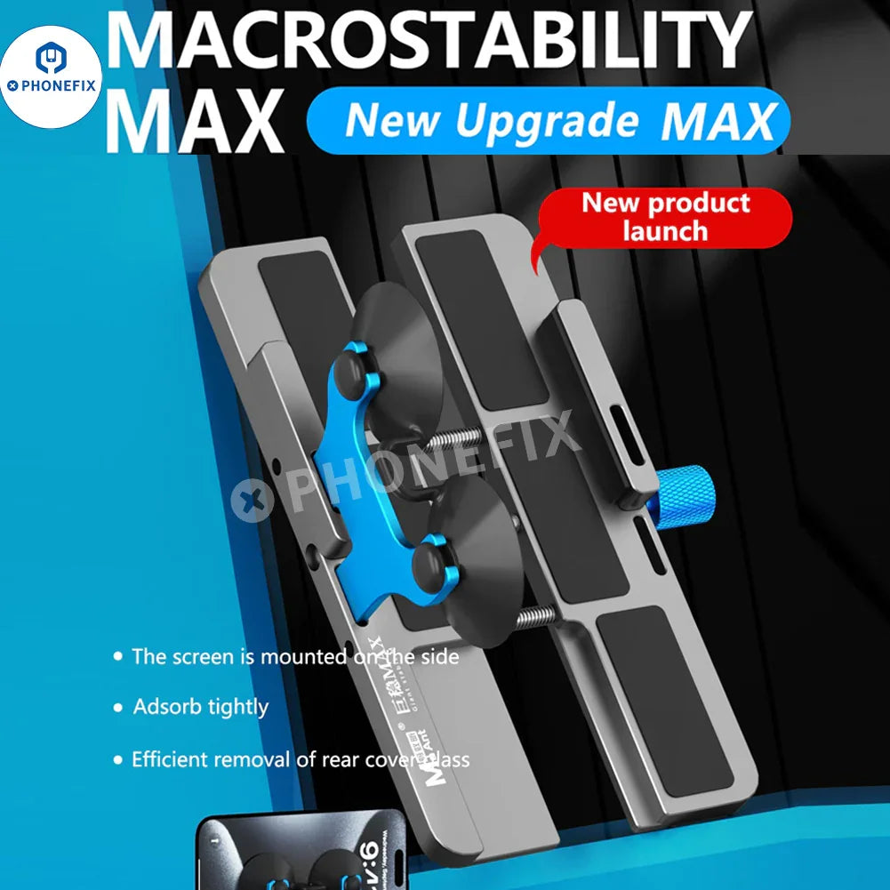 Set of four PhoneFix screen tools for stability support, repair, and removal of screens, batteries, and motherboards.
