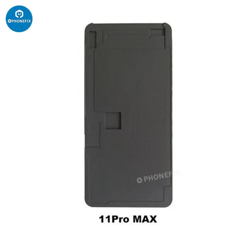 Black silicone mold for iPhone 6-16 Pro Max LCD OCA laminating, used as screen tool by PHONEFIX for screen assembly.