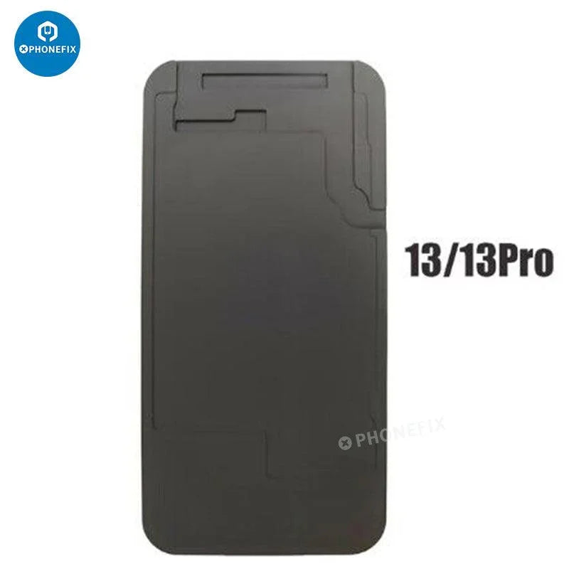 Black silicone mat for iPhone 6-16 Pro Max LCD OCA laminating mold, used as screen tools by PHONEFIX.