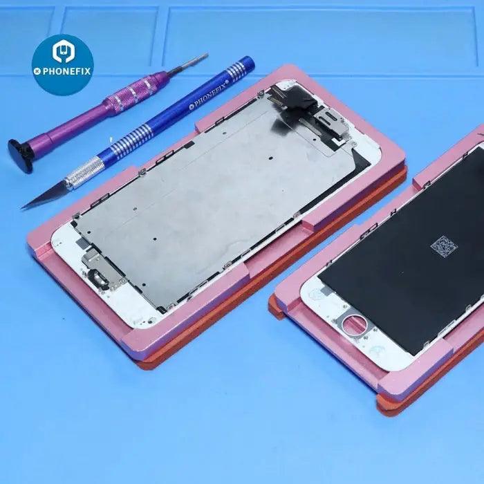 PhoneFix iPhone 6-13 Pro Max OCA alignment mold for screen laminating, a durable screen tool for precise assembly.