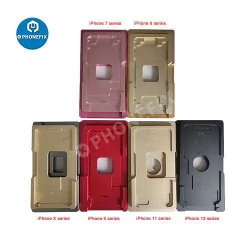 PhoneFix iPhone 6-13 Pro Max OCA alignment mold for screen laminating, a precision screen tool for device repair.