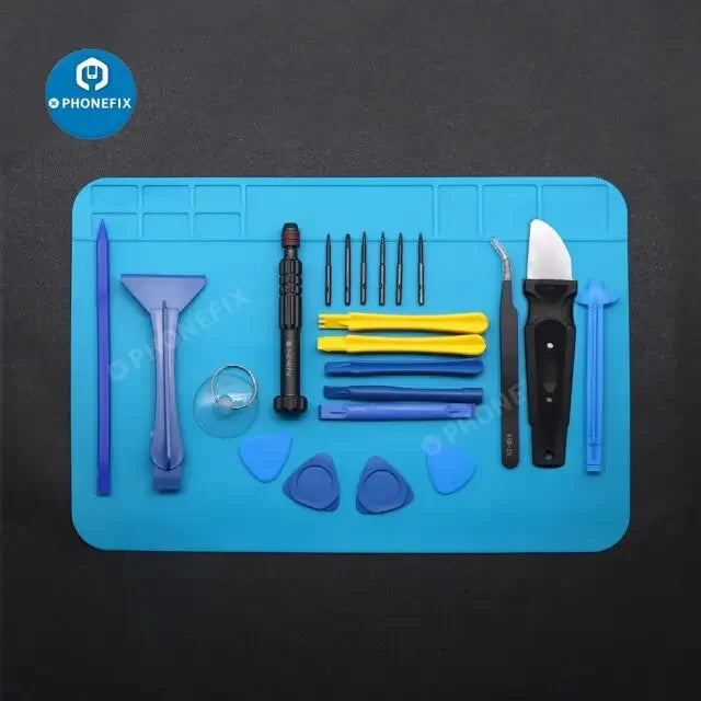 PHONEFIX professional touchscreen opening toolkit for iPhone 5 to 13 Pro Max repair, includes screen tools for phone disassembly.