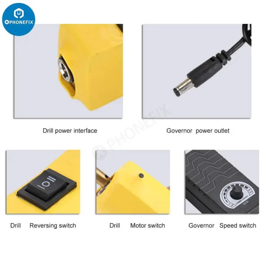 PhoneFix electric LCD OCA glue remover machine for phone screen repair, with digital controls and compact design.
