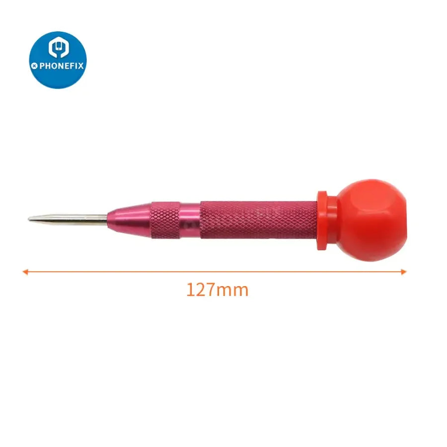 PhoneFix glass-breaking pen for iPhone back cover and camera lens, used as a screen tool for safe glass removal and repair.